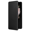 Samsung Galaxy Z Fold3 5G Flip Case - Koolstofvezel - Zwart