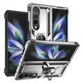 Samsung Galaxy Z Fold4 5G Hybrid Case met Metalen Standaard - Zilver