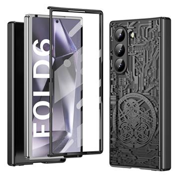 Samsung Galaxy Z Fold6 Mechanical Legend gegalvaniseerde kunststof hoesje - Zwart