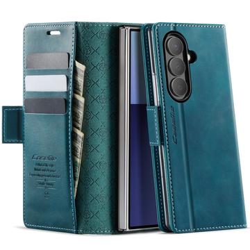 Samsung Galaxy Z Fold7 Caseme 033 Kalf textuur portemonnee hoesje met RFID-blokkering - Groen