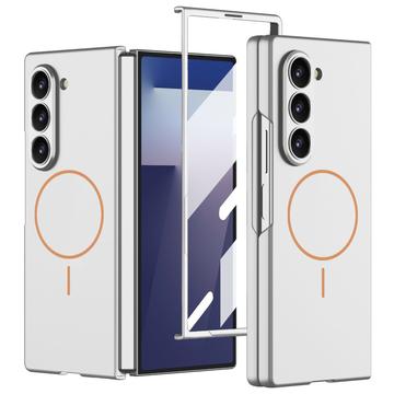 Samsung Galaxy Z Fold7 GKK magnetisch slank hoesje met glazen screenprotector - Zilver