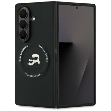 Samsung Galaxy Z Fold7 Karl Lagerfeld Karl and Choupette Heads magnetisch hoesje - Zwart