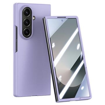 Samsung Galaxy Z Fold7 Kunststof hoesje met buitenste gehard glazen schermbeschermer - paars