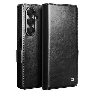 Samsung Galaxy Z Fold7 Qialino Classic Wallet Leren Hoesje - Zwart