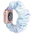 Scrunchie Apple Watch Series 7/SE/6/5/4/3/2/1 Bandje - 45mm/44mm/42mm - Blauwtinten