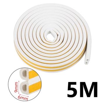 Zelfklevende EPDM afdichtstrip voor deuren en ramen - 5m, 9x6mm