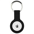 Apple AirTag Siliconen Hoesje met Sleutelhanger - Zwart