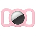 Apple AirTag siliconen hoesje voor halsband - roze