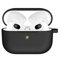 AirPods 3 Siliconen Hoesje met Sleutelhanger A060 - Zwart