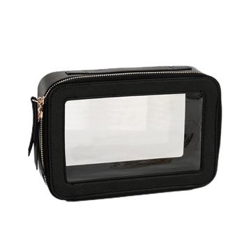 Enkellaags Transparante Make-uptas Waterdicht PU Leren Cosmetische Tas Enkellaags Transparante Make-uptas Waterdicht PU Leren Cosmetische Tas