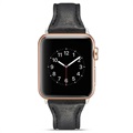 Apple Watch Series 7/SE/6/5/4/3/2/1 Slanke leren band - 41 mm/40 mm/38 mm - Zwart