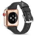 Apple Watch Series 7/SE/6/5/4/3/2/1 Slanke leren band - 41 mm/40 mm/38 mm - Zwart
