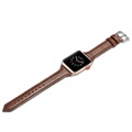 Apple Watch Series 7/SE/6/5/4/3/2/1 Slanke leren band - 41 mm/40 mm/38 mm - Koffie