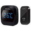 Slimme draadloze deurbel met digitale thermometer - zwart