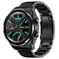 Smartwatch met TWS Earphones JM06 - Aluminium band - Zwart