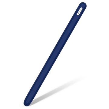 Antislip Apple Pencil (2nd Generation) Siliconen Hoesje - Donkerblauw