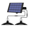 Op zonne-energie hangende LED-lamp met verlengsnoer - 2-kops