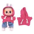 Effen Hoodie voor Labubu Minifiguur 17cm - Hot Pink
