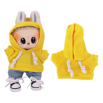Effen Hoodie voor Labubu Minifiguur 17cm - Geel
