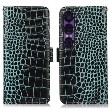 Sony Xperia 1 VII Crocodile Series Wallet Leren Hoesje met RFID