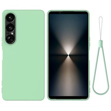 Sony Xperia 1 VII Vloeibare siliconen hoesje met polsbandje