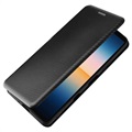 Sony Xperia 10 III, Xperia 10 III Lite Flip Case - Koolstofvezel - Zwart