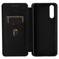Sony Xperia 10 III, Xperia 10 III Lite Flip Case - Koolstofvezel - Zwart