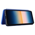Sony Xperia 10 III, Xperia 10 III Lite Flip Case - Koolstofvezel - Blauw