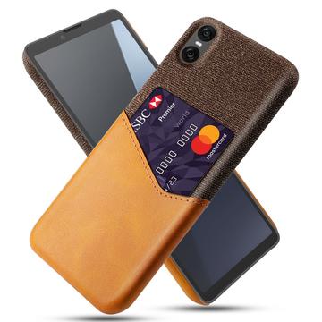 Sony Xperia 10 VII KSQ Hoesje met Kaartenzak - Oranje