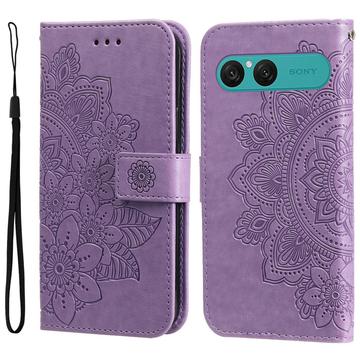 Sony Xperia 10 VII Mandala Series Portemonnee-hoesje - Paars