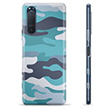 Sony Xperia 5 II TPU Case - Blauw Camouflage
