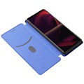 Sony Xperia 5 III Flip Case - Koolstofvezel - Blauw
