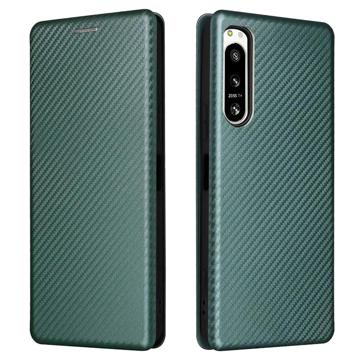 Nokia C21 Plus Flip Case - Koolstofvezel - Zwart