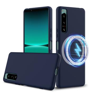 Sony Xperia 5 IV Liquid Siliconen Hoesje - MagSafe Compatibel - Donkerblauw