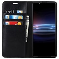 Sony Xperia Pro-I Wallet Leren Hoesje met Standaard - Zwart