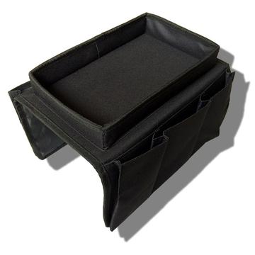 Ruimtebesparende Sofa Armleuning Organisator met meerdere vakken - Zwart