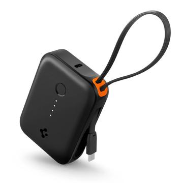 Spigen Essential EA3010BT Power Bank 10000mAh met USB-C kabel - Zwart