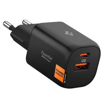 Spigen Essential EE352EU 2-poorts wandoplader 35W - Zwart