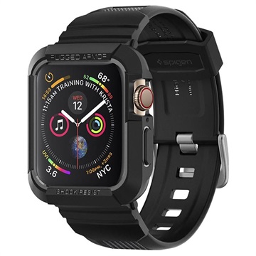 Spigen Rugged Armor Pro Apple Watch 7/SE/6/5/4 TPU Case - 44mm/45mm - Zwart