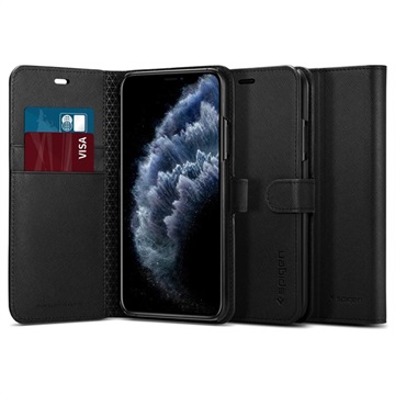 Spigen S iPhone 11 Pro Wallet Case - Zwart