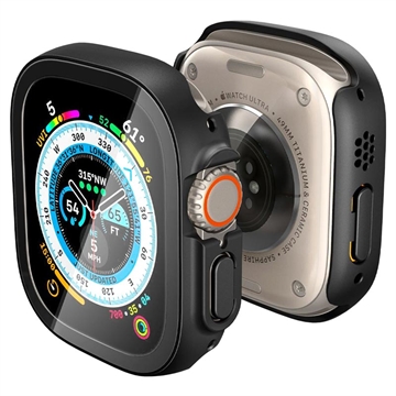 Spigen Thin Fit 360 Apple Watch Ultra/Ultra 2 Cover met Screenprotector - 49mm - Zwart