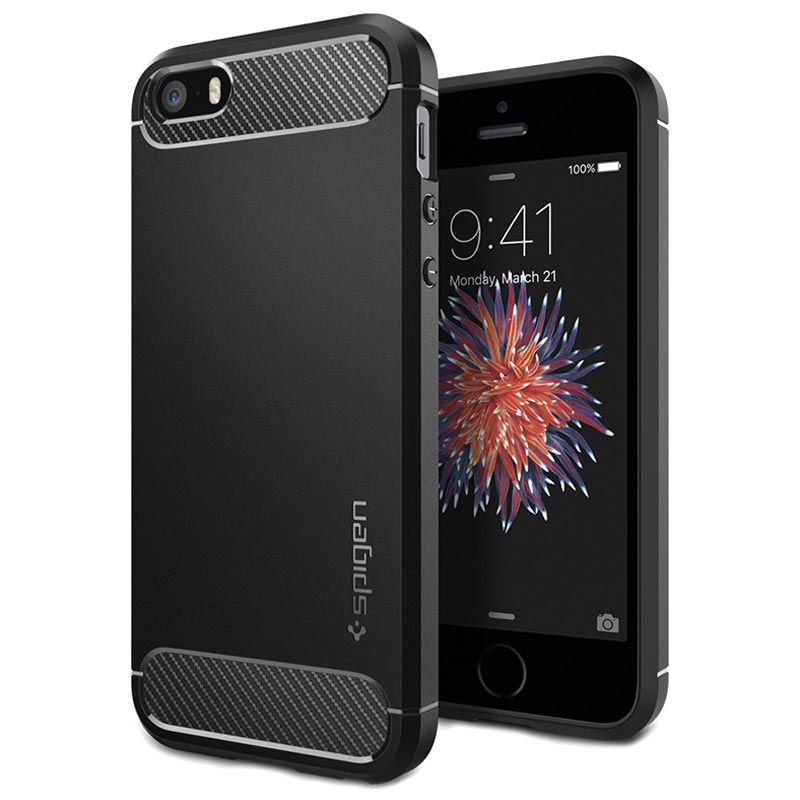 Vermindering klei sociaal iPhone 5/5S/SE Spigen Ultra Rugged Capsule Case - Zwart