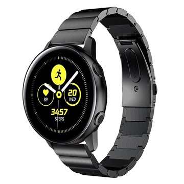 Samsung Galaxy Watch Active Roestvrij Staal Bandje - Zwart