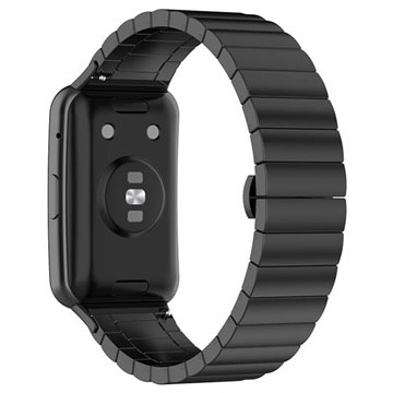 Huawei Watch Fit roestvrijstalen band met vlindergesp - zwart