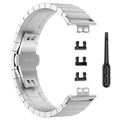 Huawei Watch Fit roestvrijstalen band met vlindergesp - zilver