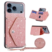 iPhone 17 Pro Stardust Cover met Kaarthouder - Roze