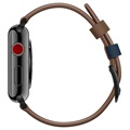 Apple Watch Series 7/SE/6/5/4/3/2/1 Gestikte Leren Band - 45mm/44mm/42mm - Bruin