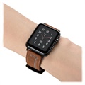 Apple Watch Series 7/SE/6/5/4/3/2/1 Gestikte Leren Band - 45mm/44mm/42mm - Bruin