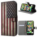 iPhone X / iPhone XS Style Series Wallet Case - Vintage Amerikaanse vlag