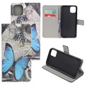 Style Series iPhone 11 Wallet Case - Blauw Vlinder